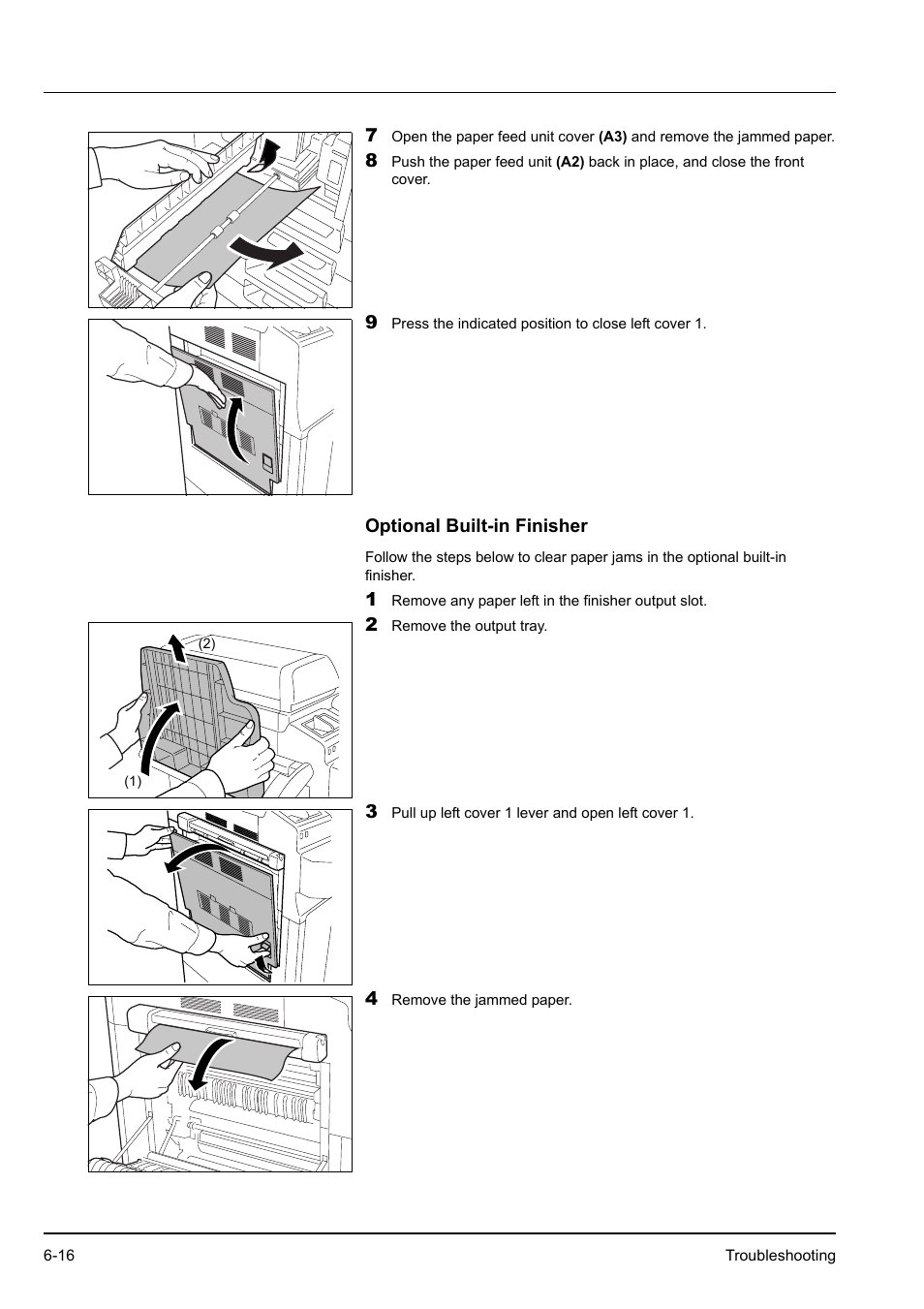 Optional built-in finisher, Optional built-in finisher -16 | Kyocera KM-2540 User Manual | Page 98 / 119