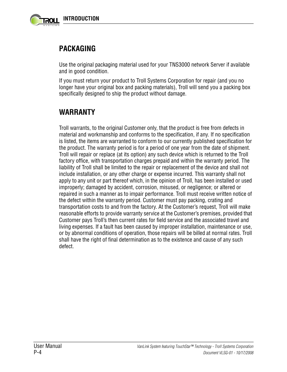 Packaging, Warranty | Kyocera VLSG-01 User Manual | Page 8 / 41