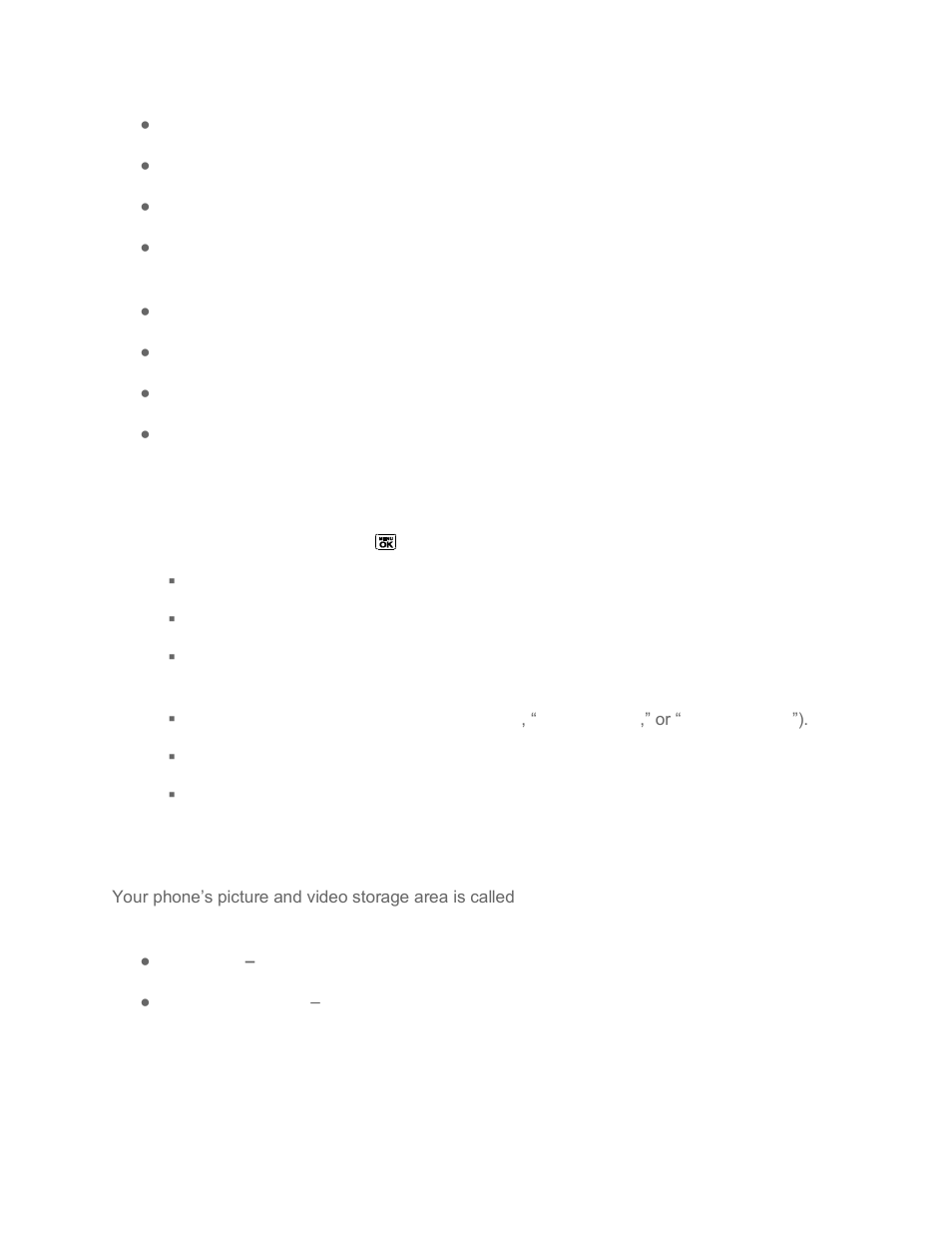 Camcorder settings, Store pictures and videos | Kyocera DuraMax User Manual | Page 121 / 143