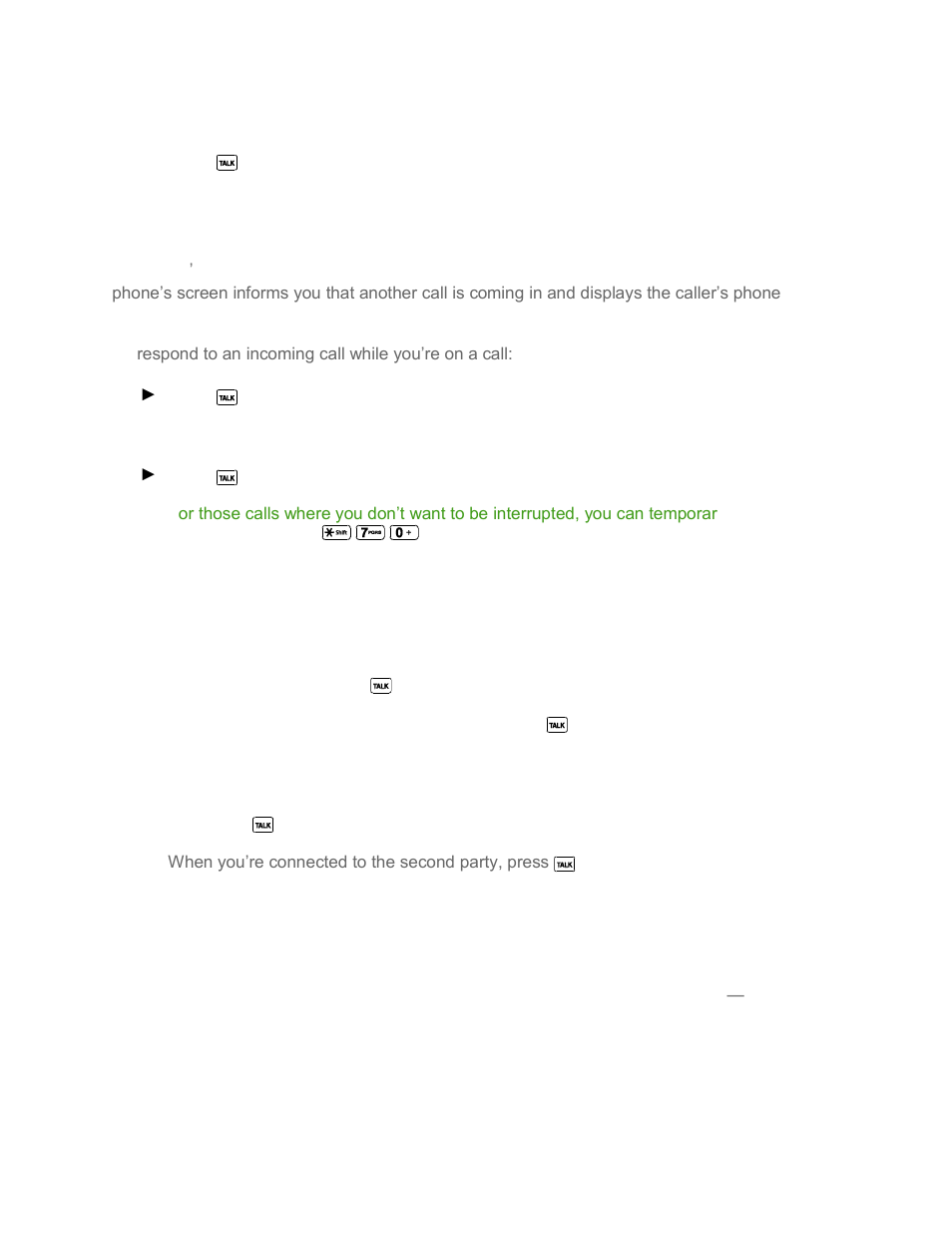 Call waiting, Way calling, Call forwarding | Kyocera DuraMax User Manual | Page 39 / 143