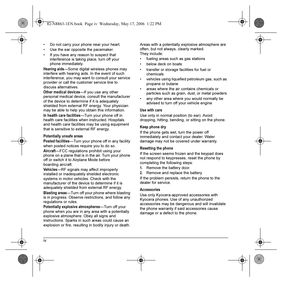 Kyocera K322 User Manual | Page 4 / 72