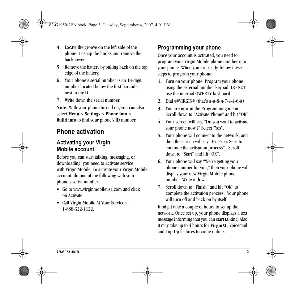 Phone activation | Kyocera Wild Card User Manual | Page 11 / 80