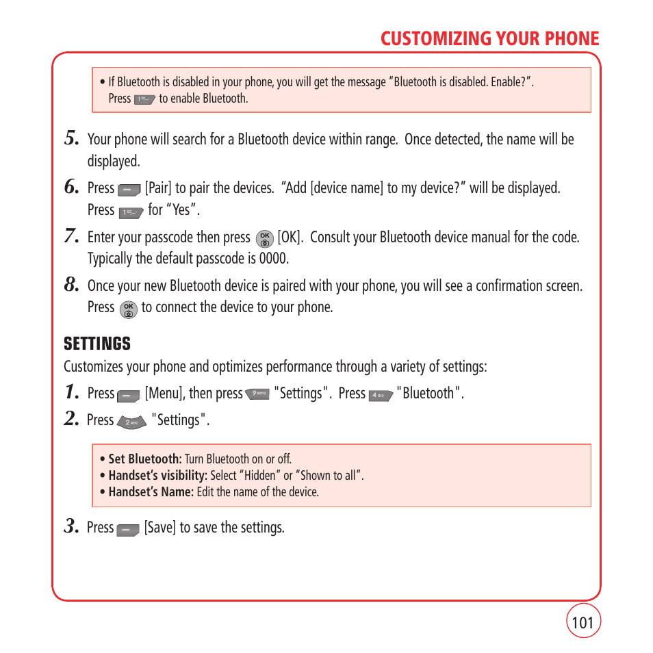 Customizing your phone | Kyocera VM1450 User Manual | Page 101 / 148