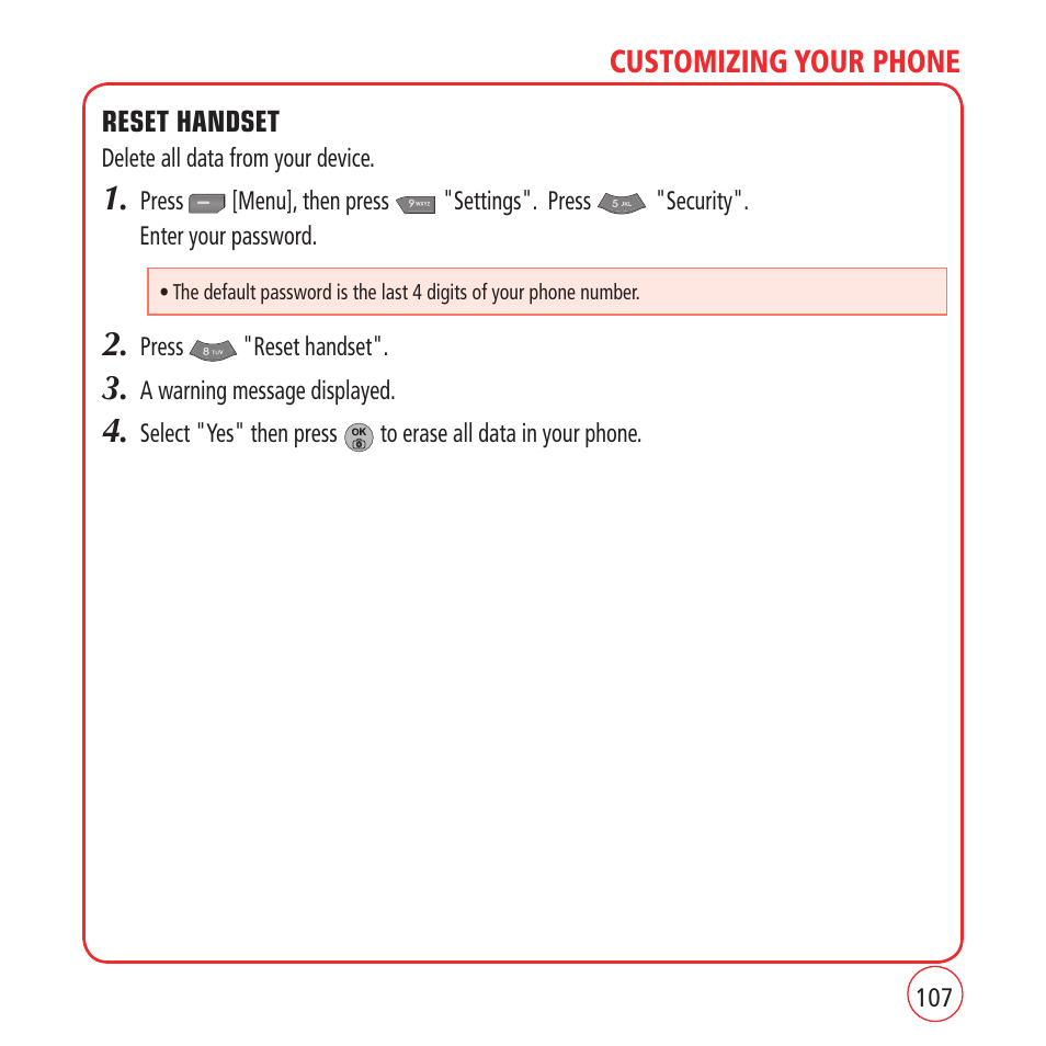 Customizing your phone | Kyocera VM1450 User Manual | Page 107 / 148