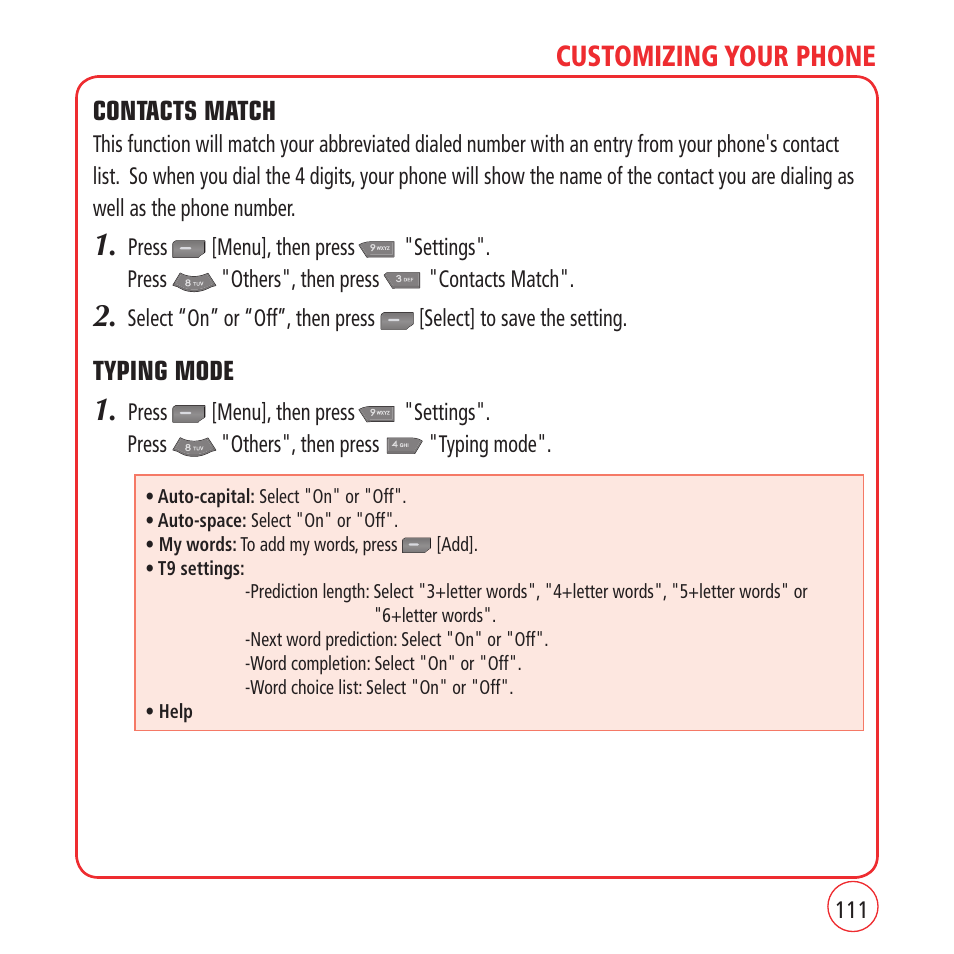 Customizing your phone | Kyocera VM1450 User Manual | Page 111 / 148