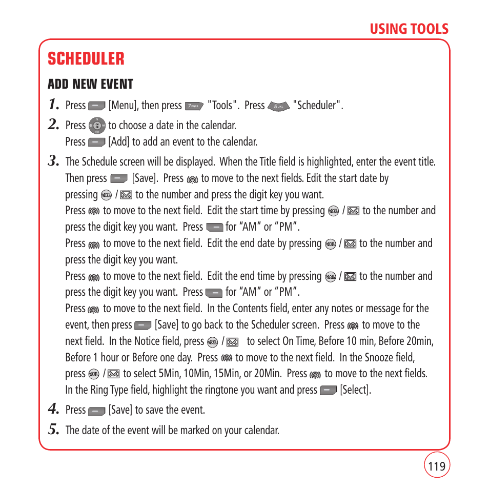 Scheduler | Kyocera VM1450 User Manual | Page 119 / 148