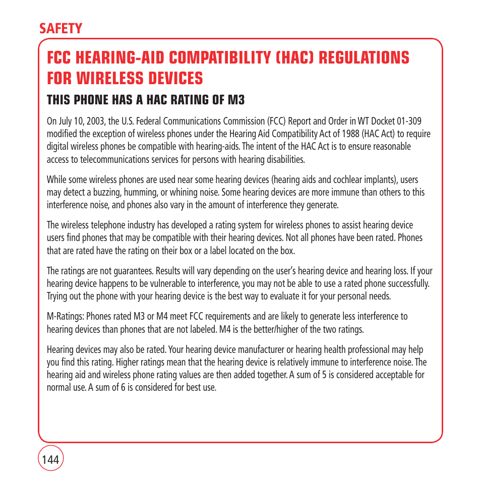 Safety | Kyocera VM1450 User Manual | Page 144 / 148