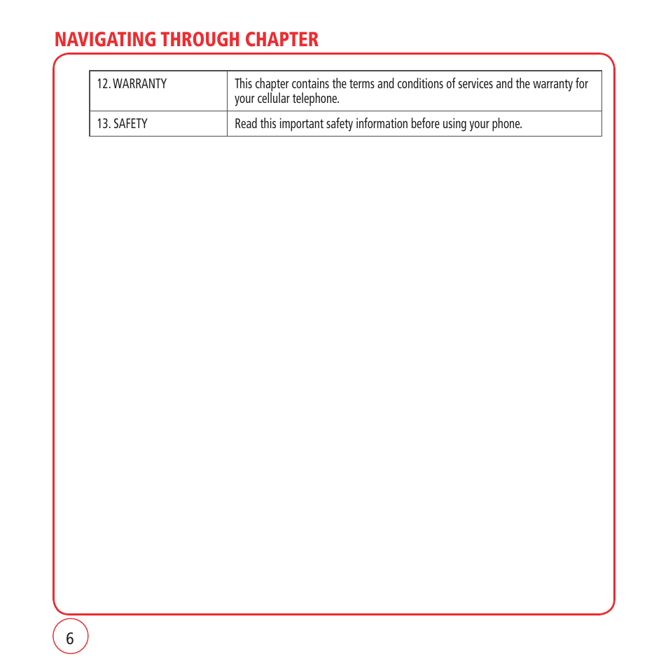 Navigating through chapter | Kyocera VM1450 User Manual | Page 6 / 148