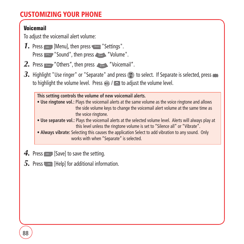 Customizing your phone | Kyocera VM1450 User Manual | Page 88 / 148