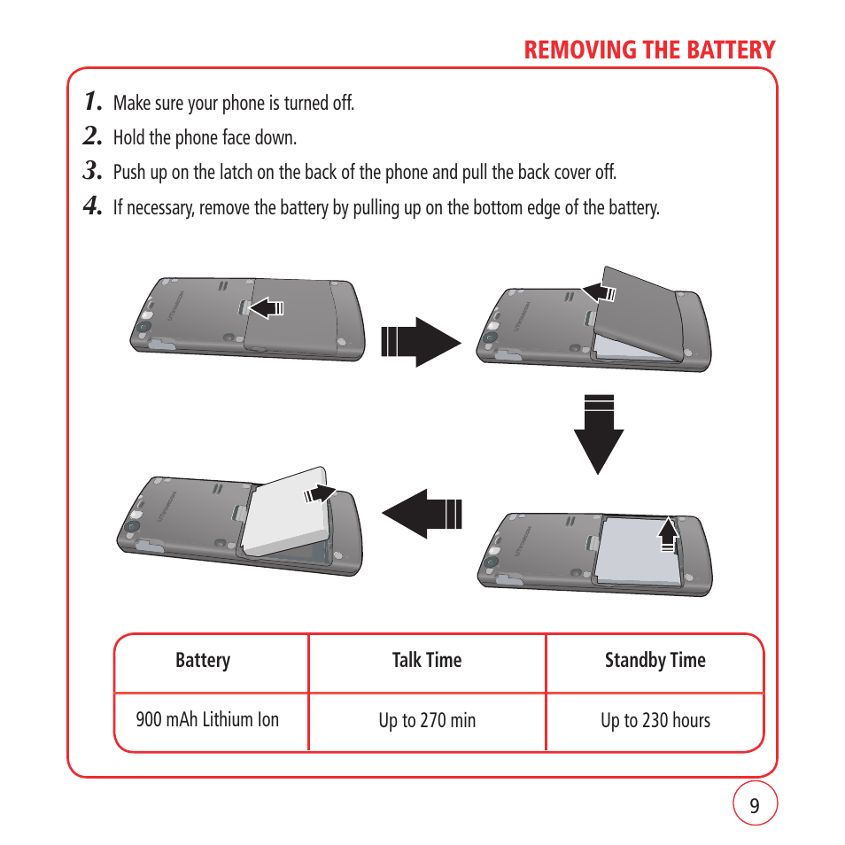 Removing the battery | Kyocera VM1450 User Manual | Page 9 / 148