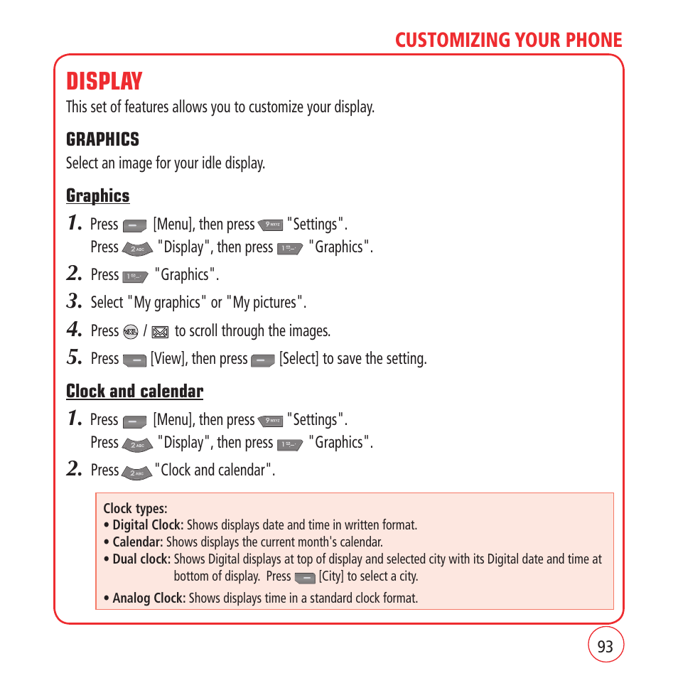 Display | Kyocera VM1450 User Manual | Page 93 / 148