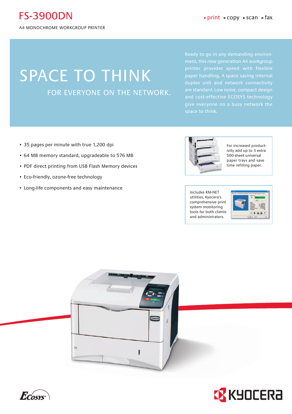 Kyocera FS-3900DN  A4 User Manual | 2 pages