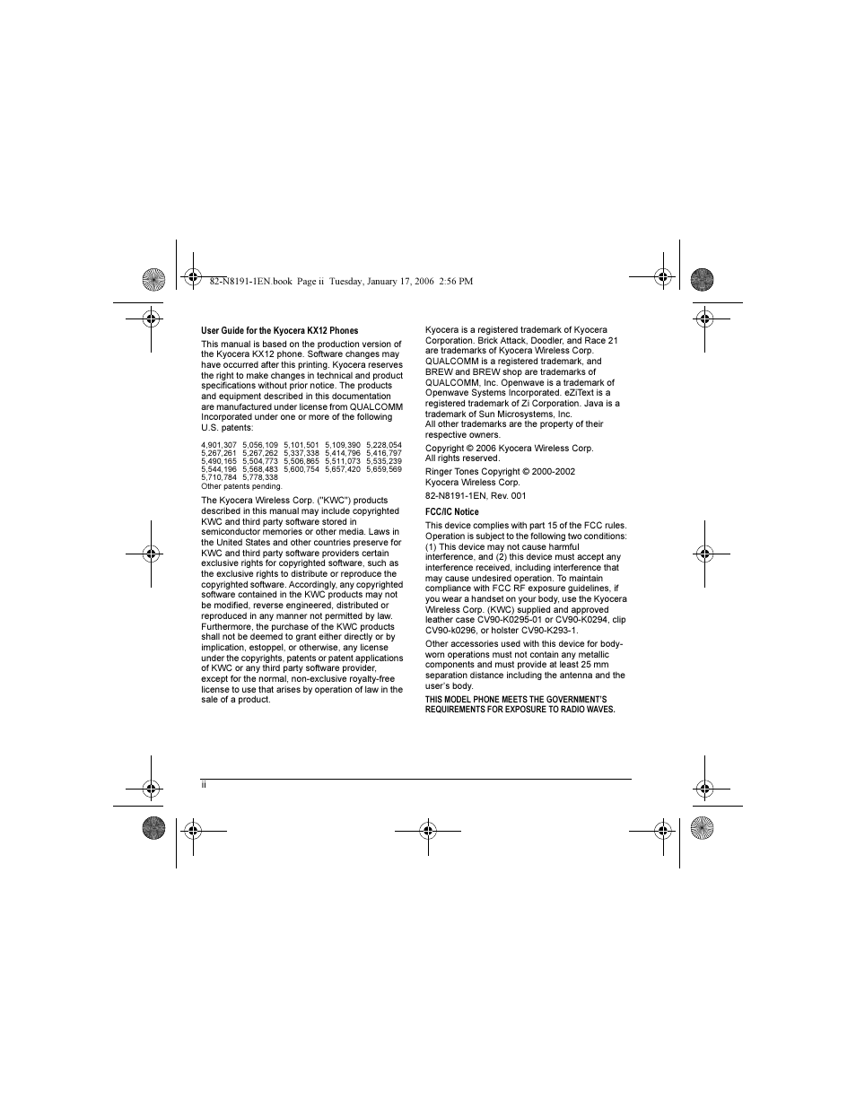 Kyocera KX12 User Manual | Page 2 / 72