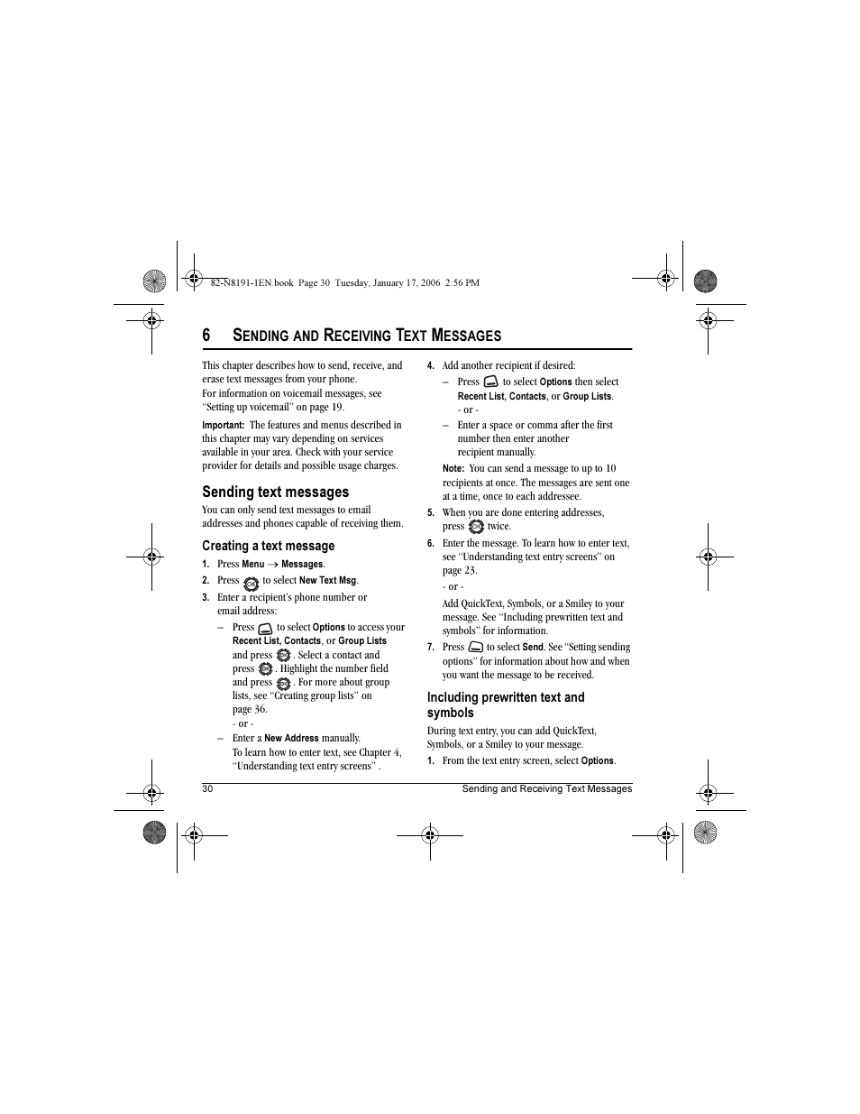 Sending text messages | Kyocera KX12 User Manual | Page 38 / 72