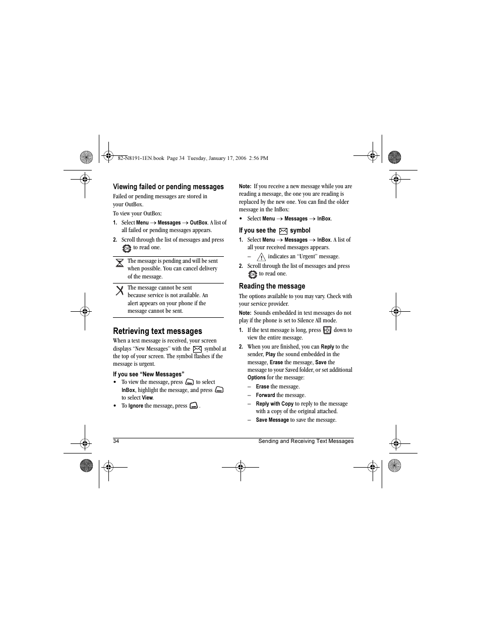 Retrieving text messages | Kyocera KX12 User Manual | Page 42 / 72