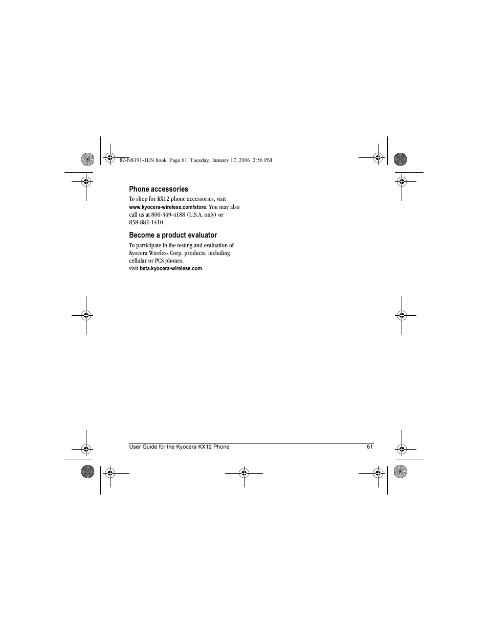 Kyocera KX12 User Manual | Page 69 / 72