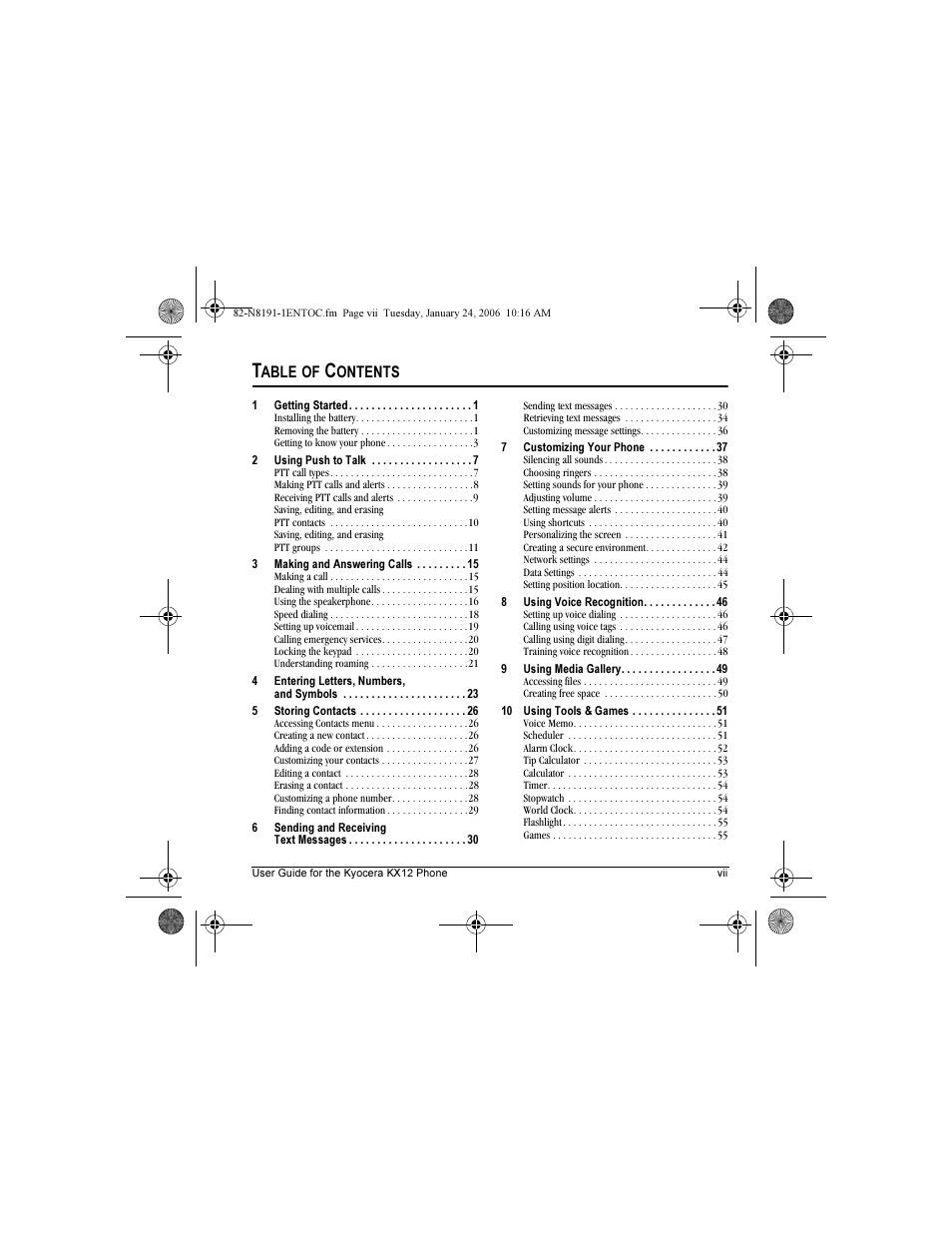 Kyocera KX12 User Manual | Page 7 / 72