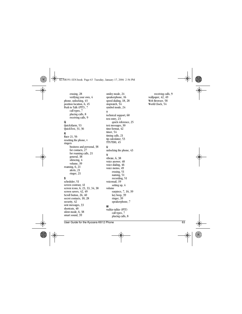 Kyocera KX12 User Manual | Page 71 / 72