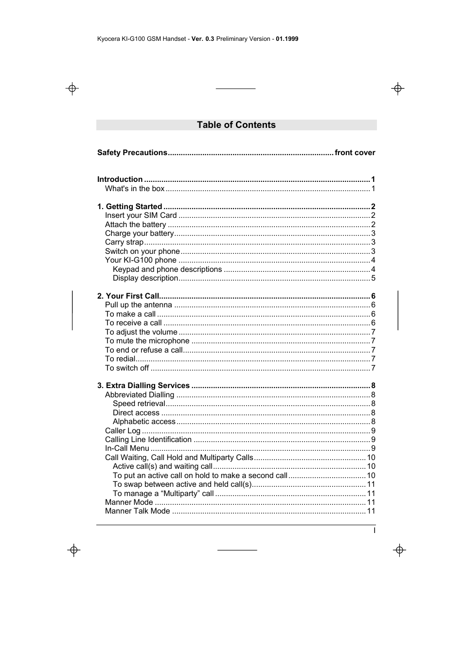 Kyocera IRIDIUM KI-G100 User Manual | Page 3 / 43