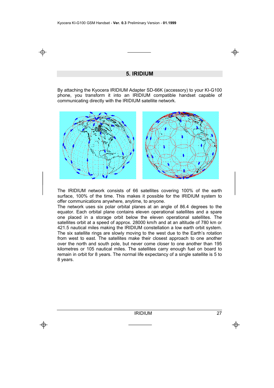 Iridium | Kyocera IRIDIUM KI-G100 User Manual | Page 31 / 43