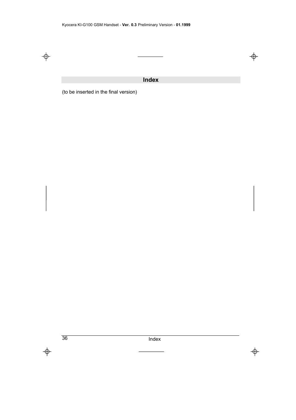 Index | Kyocera IRIDIUM KI-G100 User Manual | Page 40 / 43