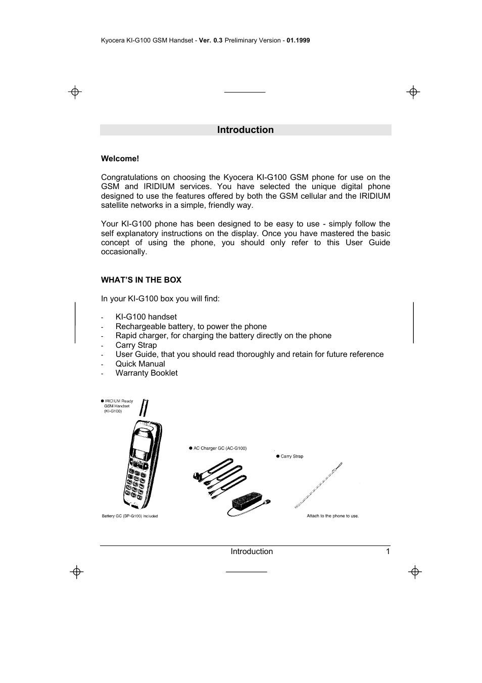 Introduction, What’s in the box, What's in the box | Kyocera IRIDIUM KI-G100 User Manual | Page 5 / 43