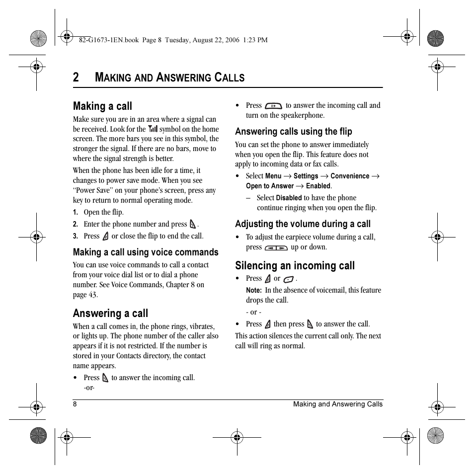 Making a call, Answering a call, Silencing an incoming call | Kyocera K342 User Manual | Page 14 / 80