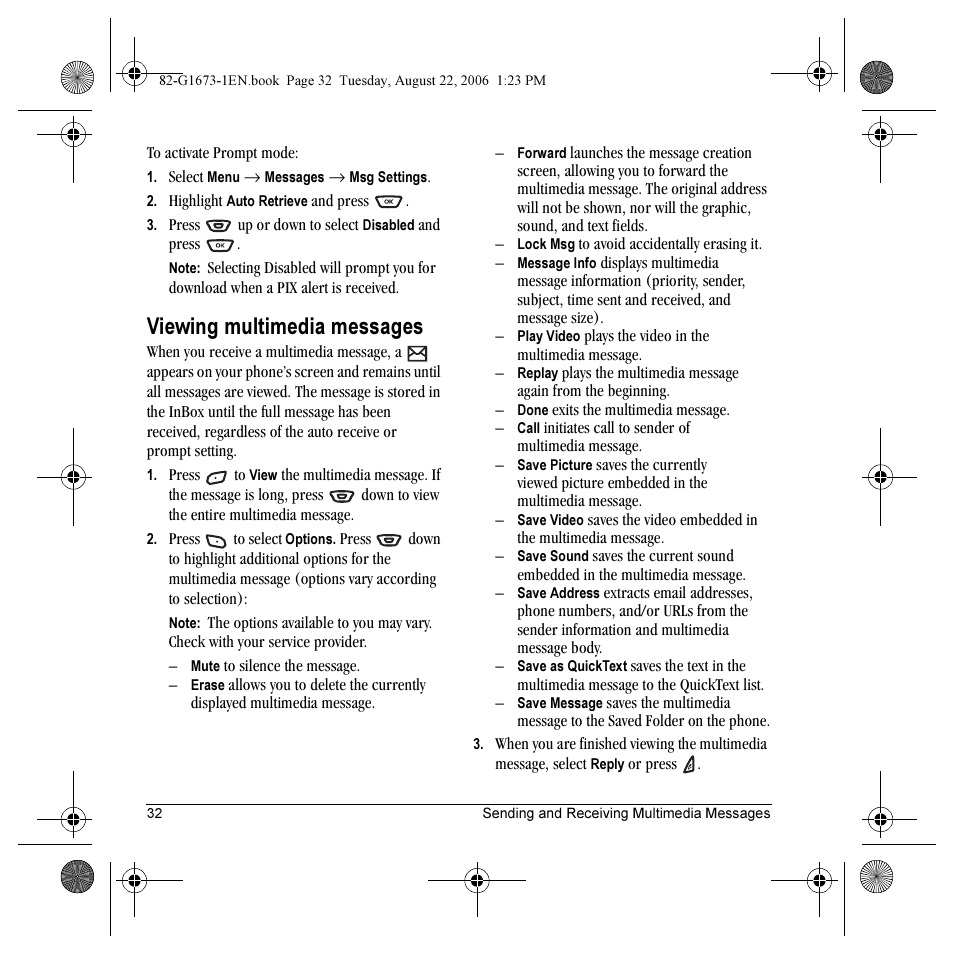 Viewing multimedia messages | Kyocera K342 User Manual | Page 38 / 80