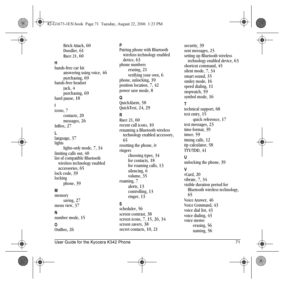 Kyocera K342 User Manual | Page 77 / 80