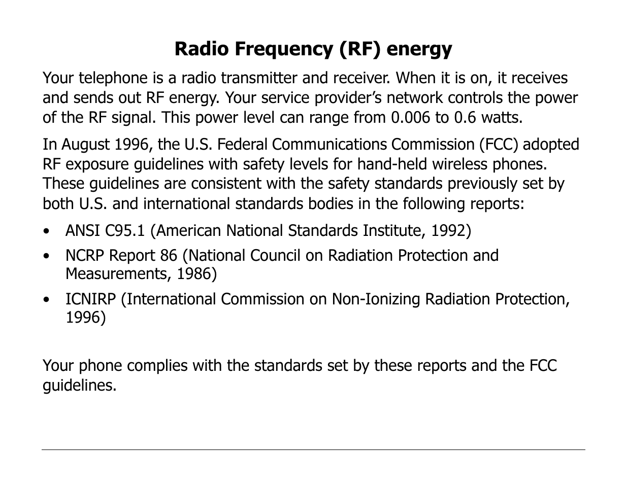 Radio frequency (rf) energy | Kyocera Phone 2235 User Manual | Page 14 / 136