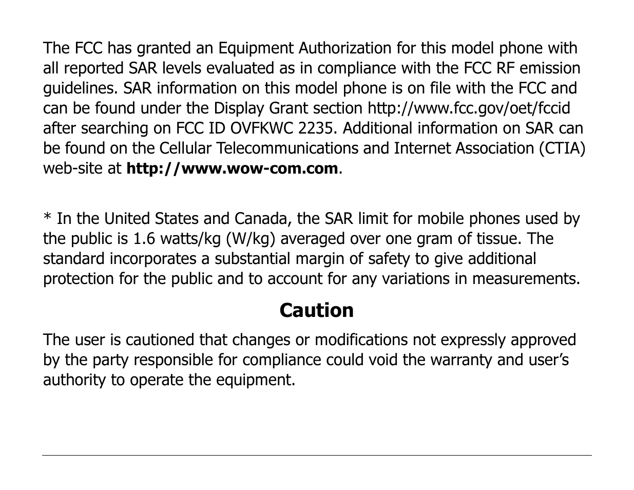 Caution | Kyocera Phone 2235 User Manual | Page 8 / 136