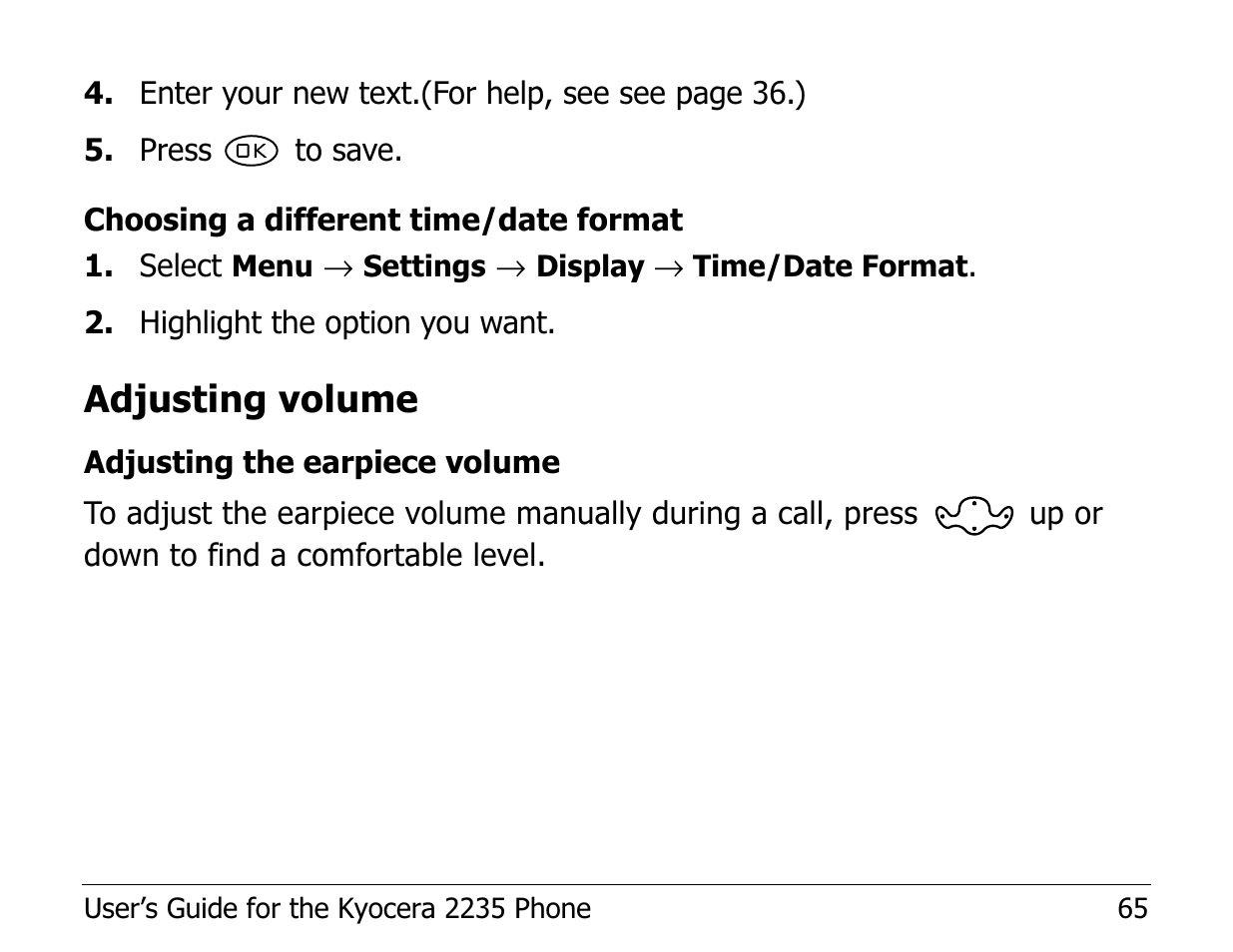 Adjusting volume | Kyocera Phone 2235 User Manual | Page 85 / 136