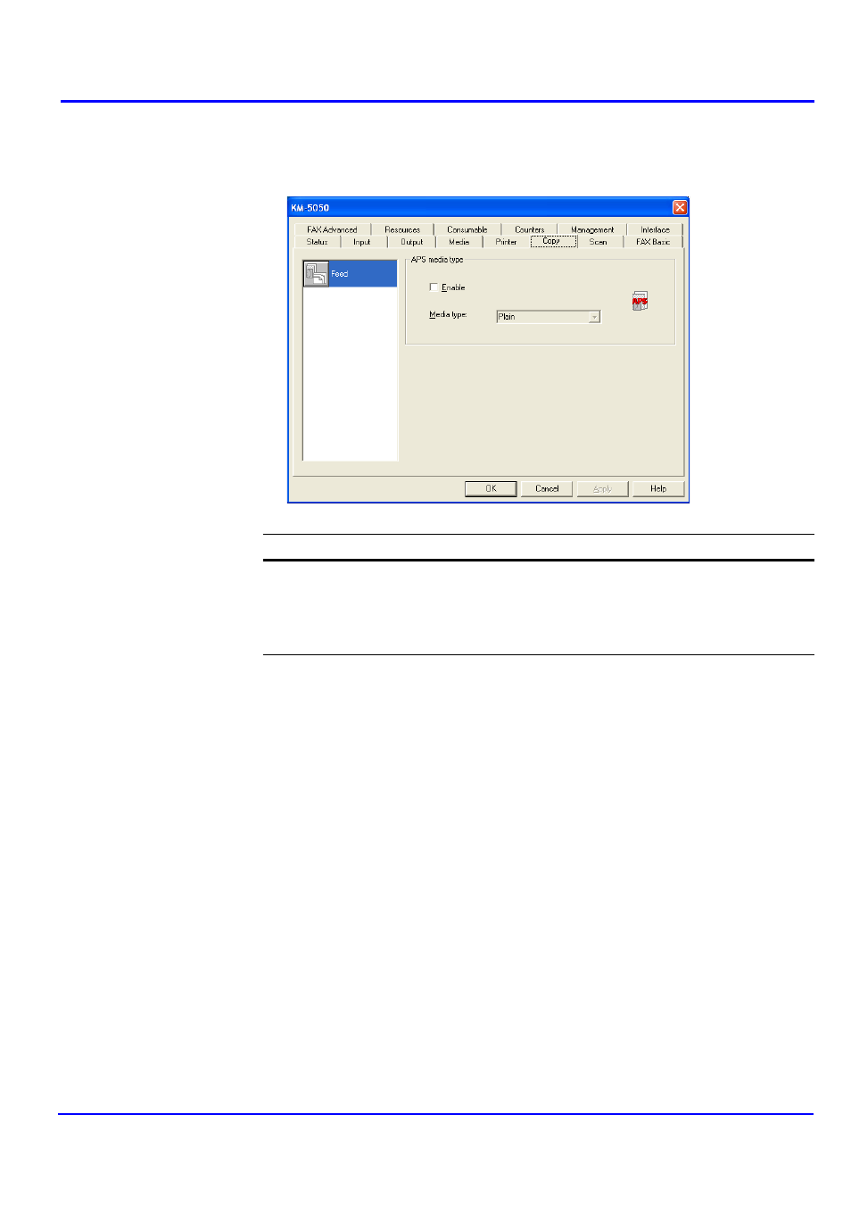 Copy tab | Kyocera KM-NET User Manual | Page 24 / 64
