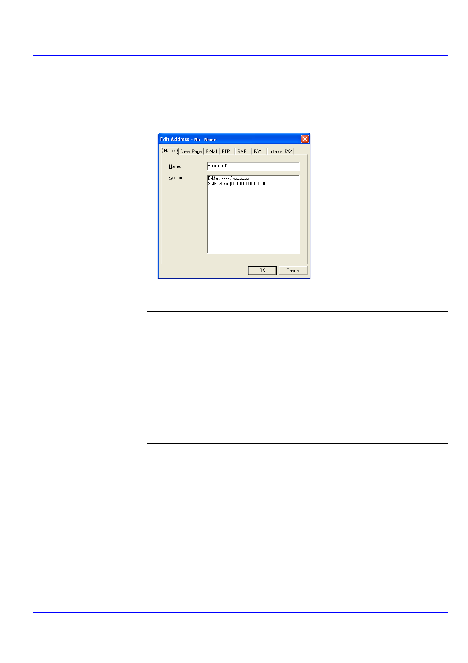 Edit address dialog box | Kyocera KM-NET User Manual | Page 39 / 64