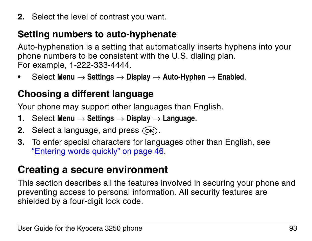 Creating a secure environment | Kyocera 3200 series User Manual | Page 111 / 155