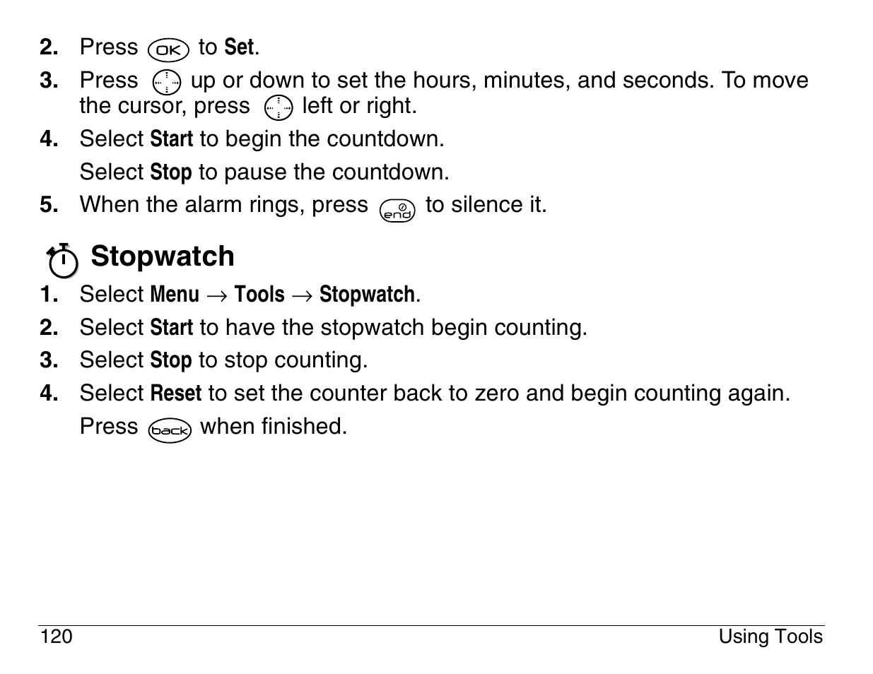 Stopwatch | Kyocera 3200 series User Manual | Page 138 / 155