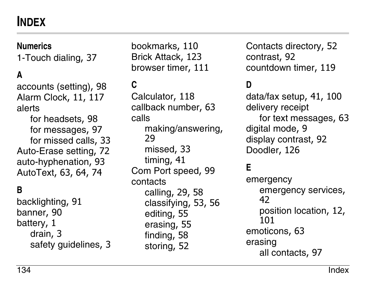Ndex | Kyocera 3200 series User Manual | Page 152 / 155