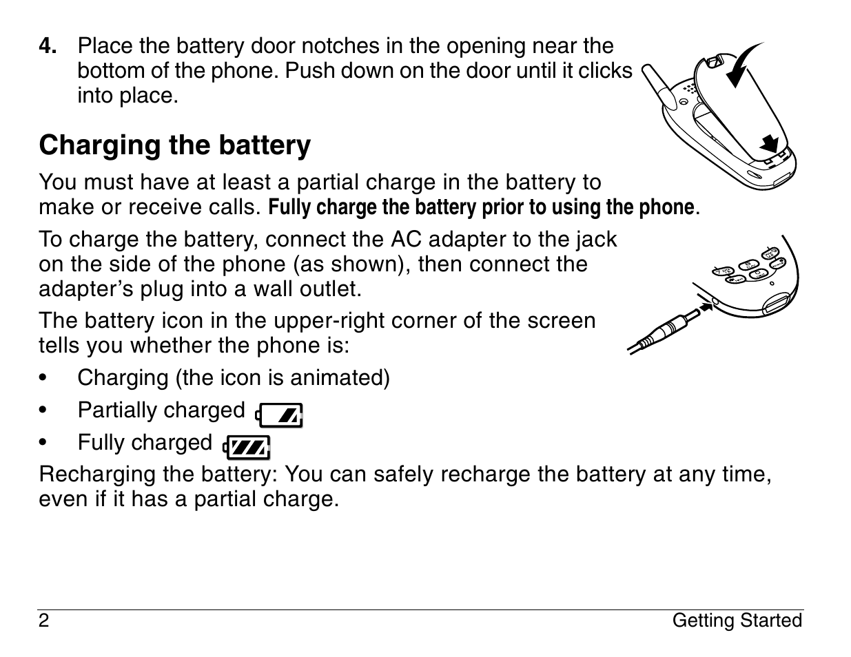 Charging the battery | Kyocera 3200 series User Manual | Page 20 / 155