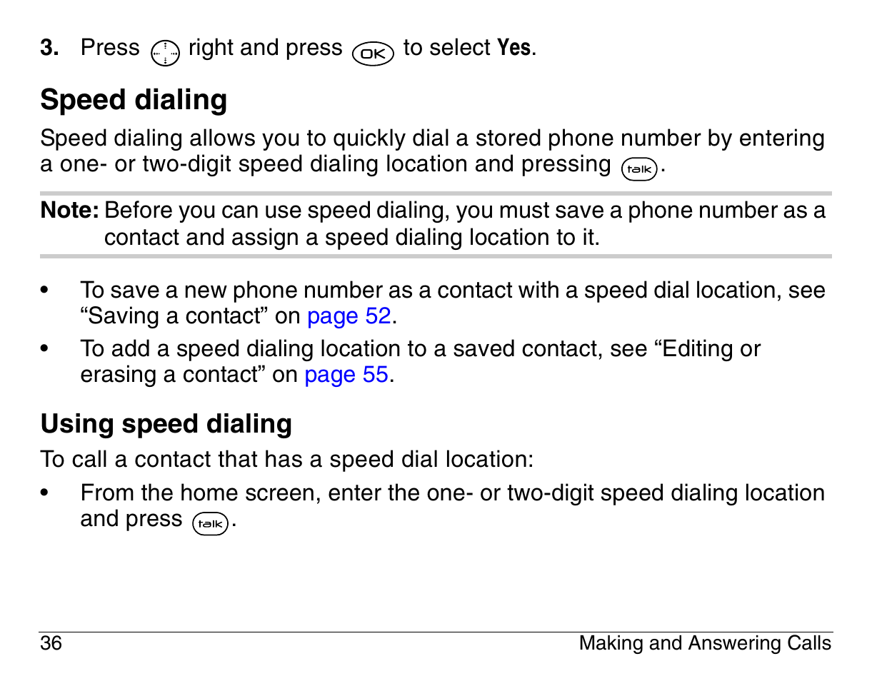 Speed dialing | Kyocera 3200 series User Manual | Page 54 / 155