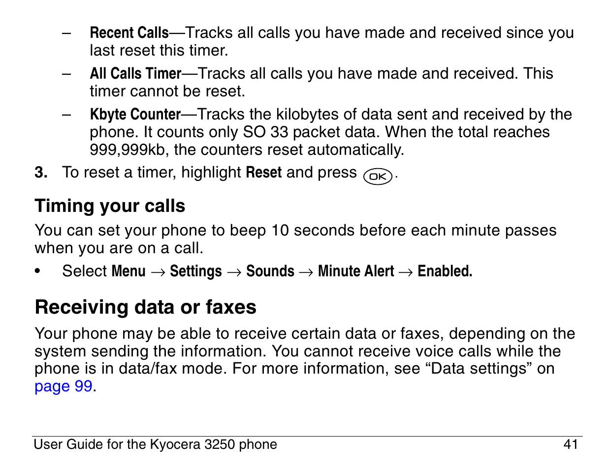 Receiving data or faxes | Kyocera 3200 series User Manual | Page 59 / 155