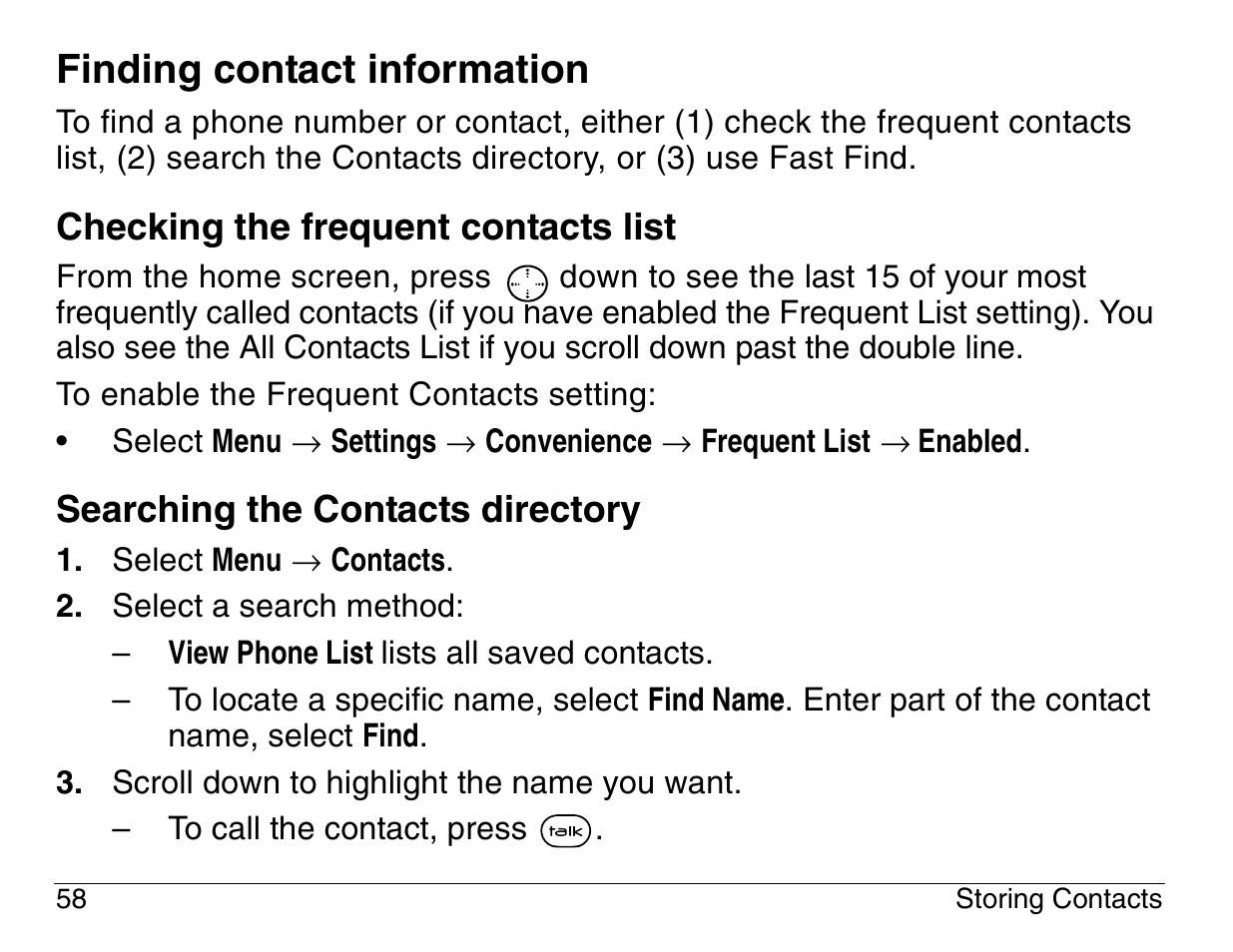 Finding contact information | Kyocera 3200 series User Manual | Page 76 / 155