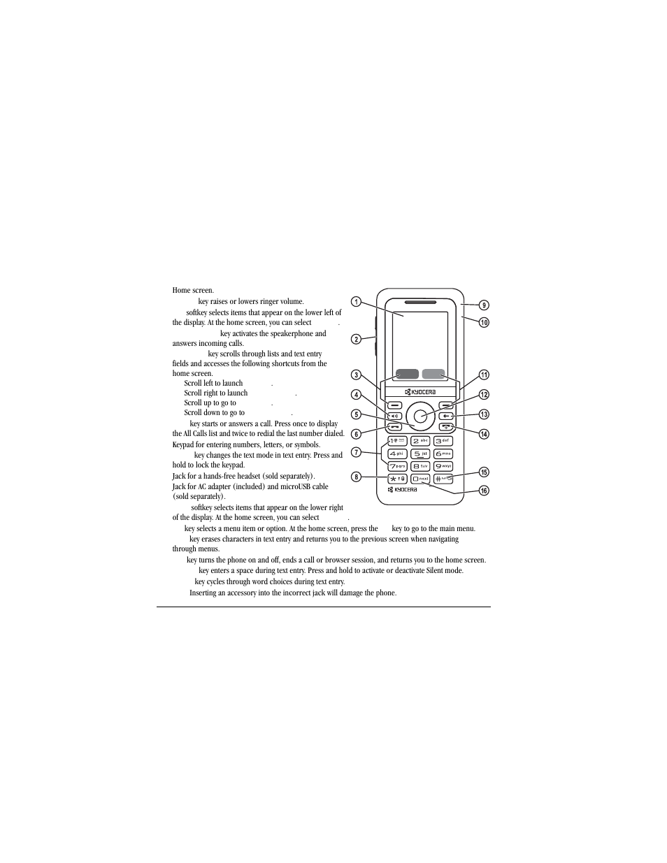 Phone overview | Kyocera Jax S1300 User Manual | Page 10 / 68