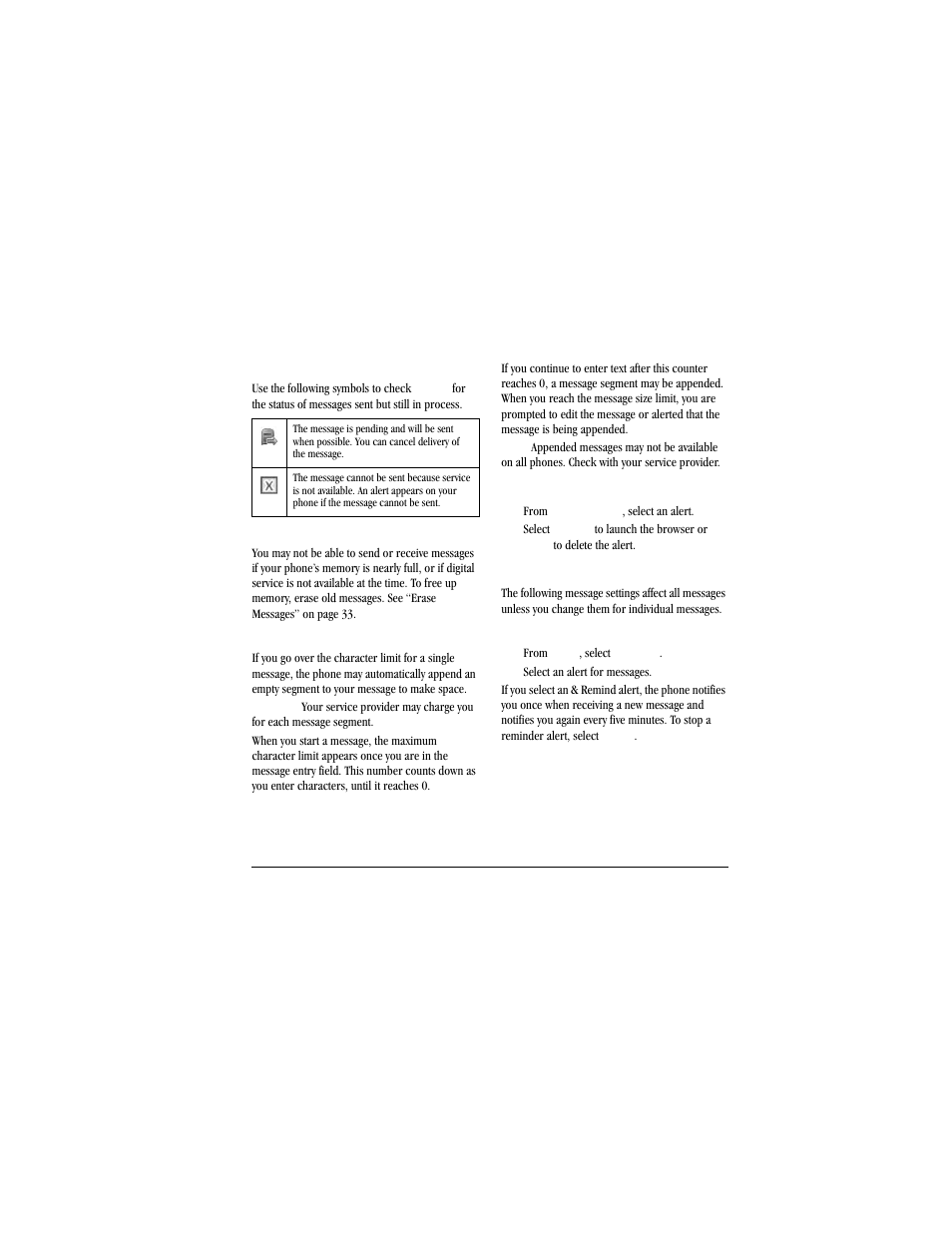 Handle browser alerts, Message settings | Kyocera Jax S1300 User Manual | Page 29 / 68