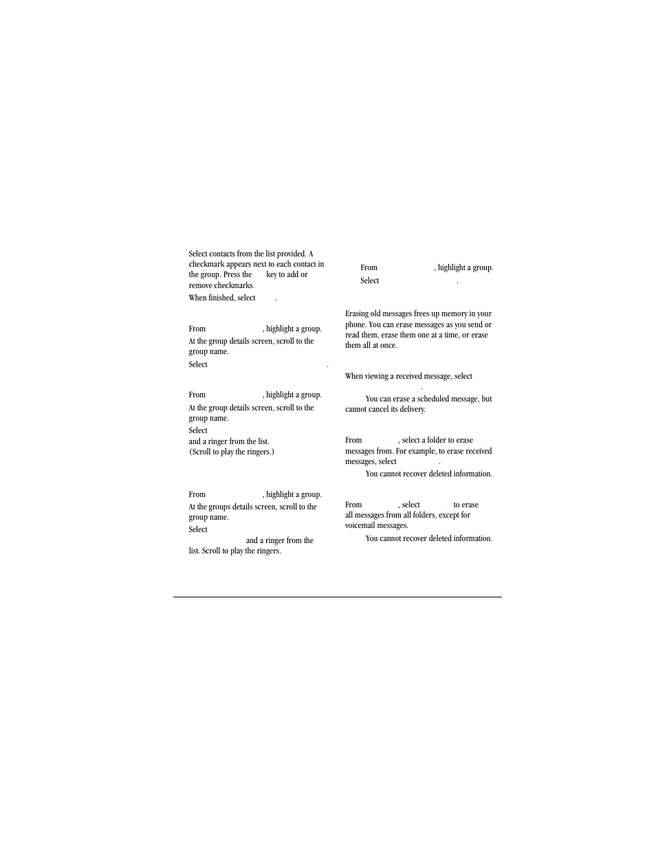 Erase messages | Kyocera Jax S1300 User Manual | Page 33 / 68