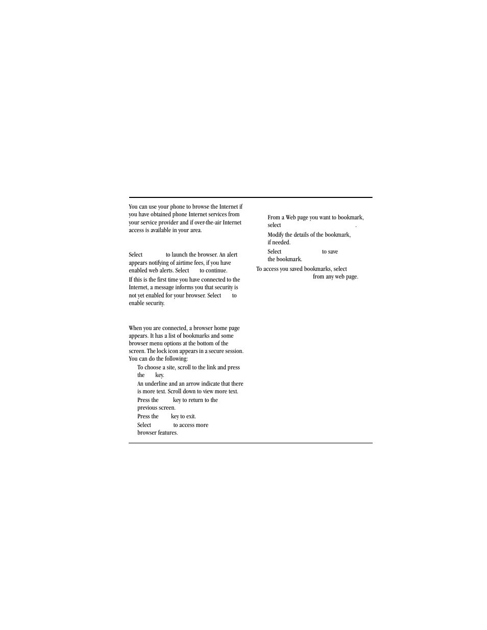 Browser, Launch browser, Browse the web | Add a bookmark | Kyocera Jax S1300 User Manual | Page 43 / 68