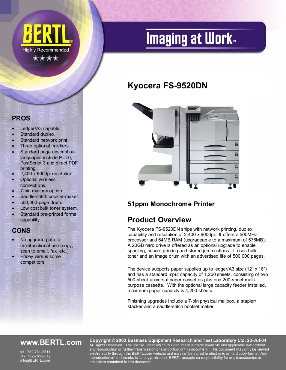 Kyocera FS-9520DN User Manual | 16 pages