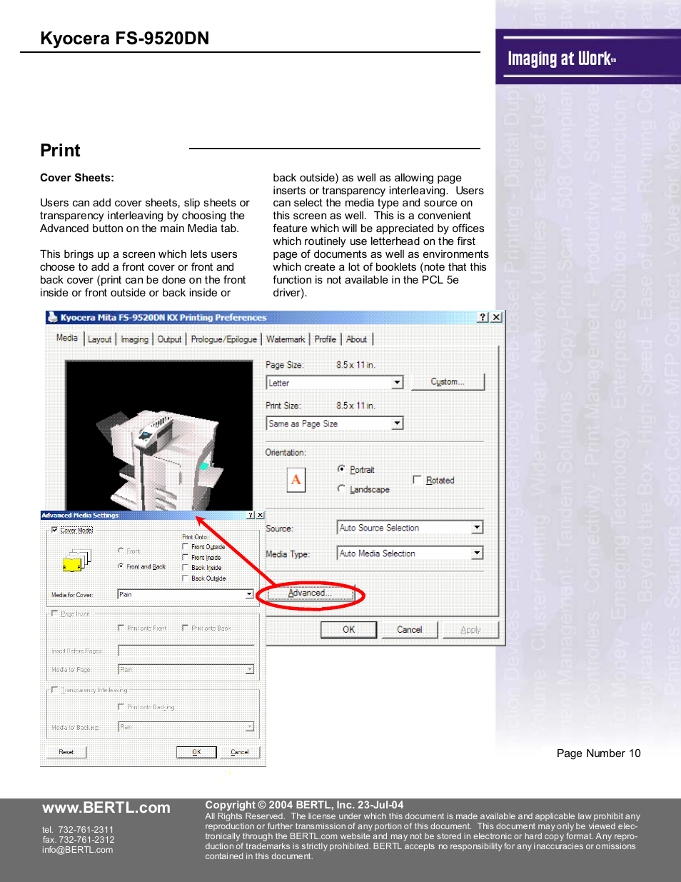 Imaging at work, Kyocera fs-9520dn, Print | Kyocera FS-9520DN User Manual | Page 11 / 16