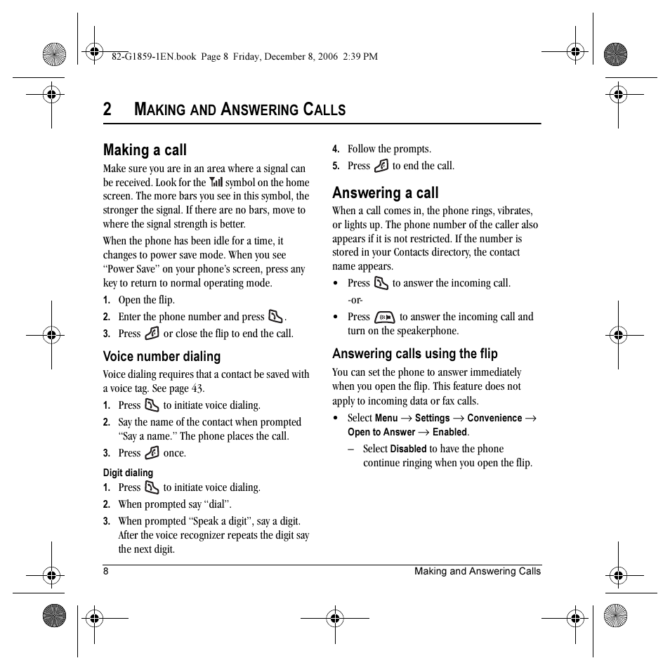 Making a call, Answering a call, Aking | Nswering, Alls | Kyocera K312 User Manual | Page 14 / 72
