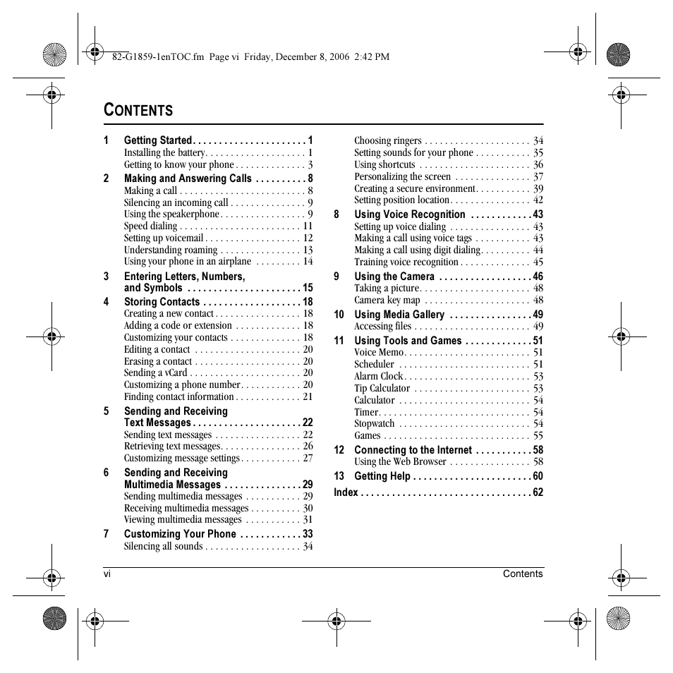 Ontents | Kyocera K312 User Manual | Page 6 / 72