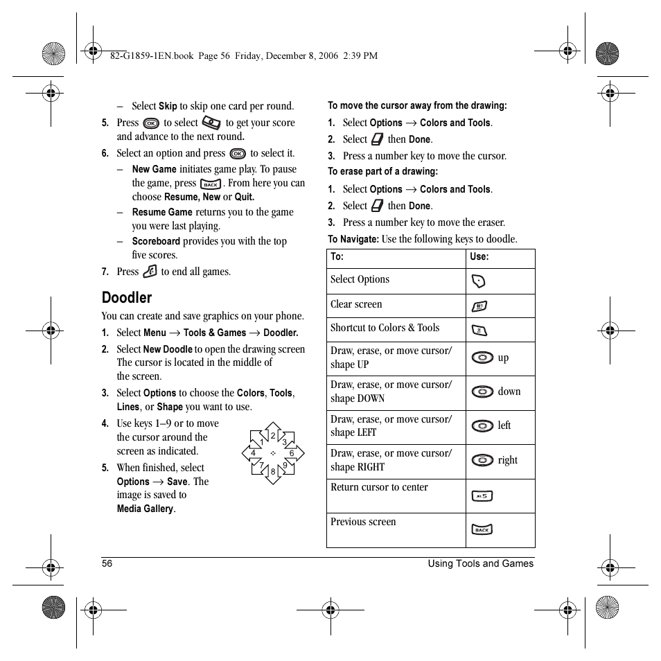 Doodler | Kyocera K312 User Manual | Page 62 / 72